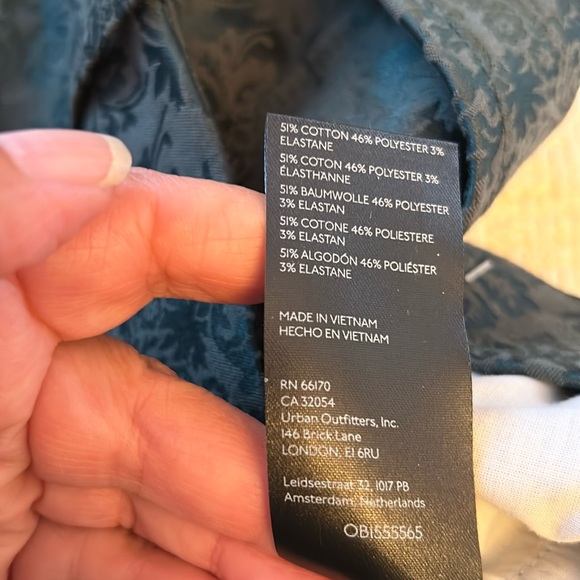 URBAN OUTFITTERS Lace Up dark green Damask print Pants size 4 - Picture 11 of 14